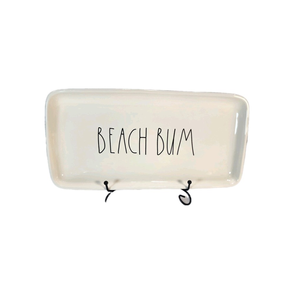 HTF Rae Dunn Beach Bum Ceramic Platter Dish Tray Serving Ceramic Coastal